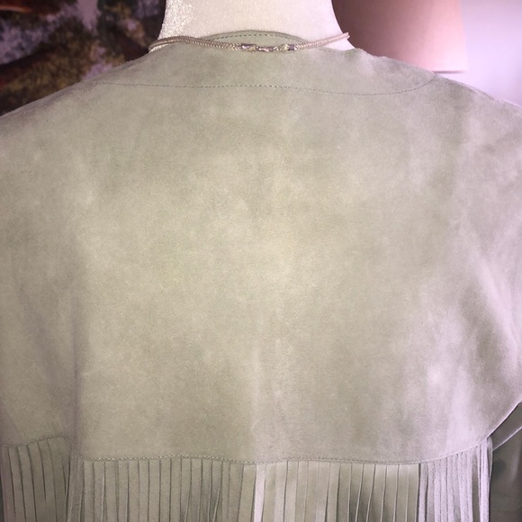 Suede Fringe Jacket. Dove grey S - Picture 8 of 10